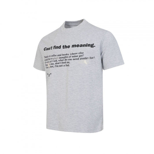 Vintage English Quote Graphic Crew Neck Short Sleeve T-Shirt - Heather Grey/Black